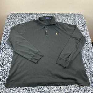 Polo Ralph Lauren Polo Shirt Mens Extra Large Black Classic Fit Pony Long Sleeve